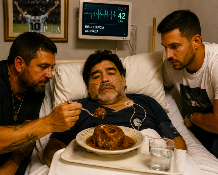 Maradona comiendo osobuco