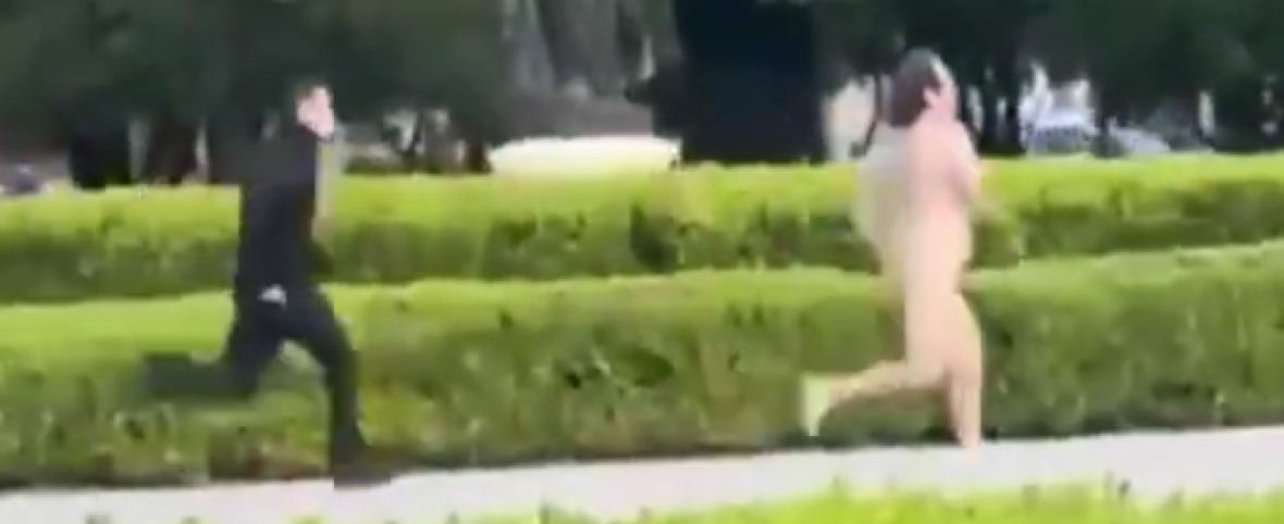 LA PLATA | "Milei nos deja en bolas": Alak reunido con Cagliardi y un hombre corriendo desnudo por Plaza Moreno | VIDEO