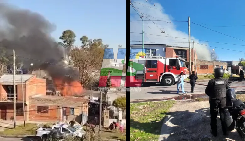 Una familia se intoxicó tras el incendio de dos viviendas en Ensenada