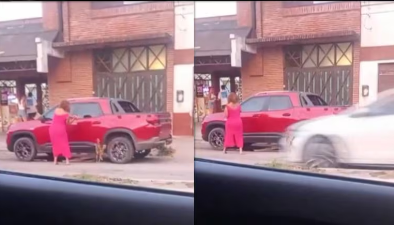 Una mujer atacó a martillazos la camioneta de su ex pareja