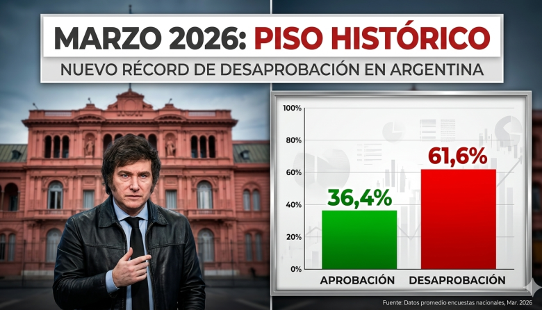 Tope histórico para el Presidente: la imagen negativa de Javier Milei perfora el 60% en marzo