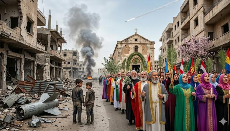 Una Semana Santa distinta: el sonido de los misiles contrasta con el rezo de los pueblos