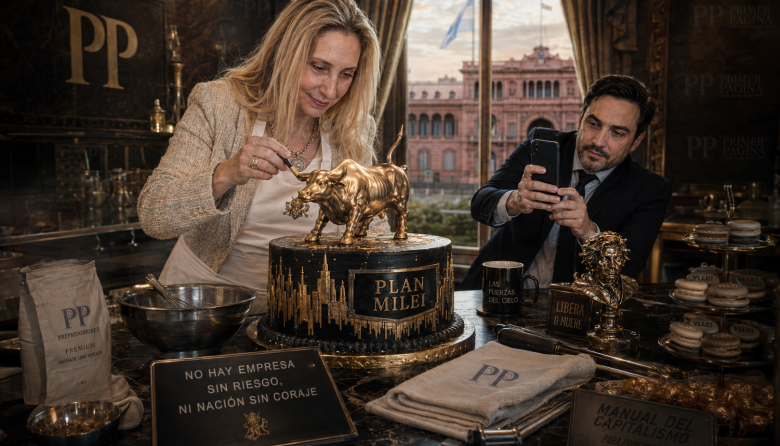 El libertario echado de Marra recordó la torta del toro de Wall Street que le cocinó Karina Milei