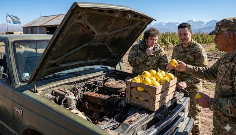 Milei compra aviones de guerra pero el ejército de Petri paga repuestos de camionetas con dulce de membrillo