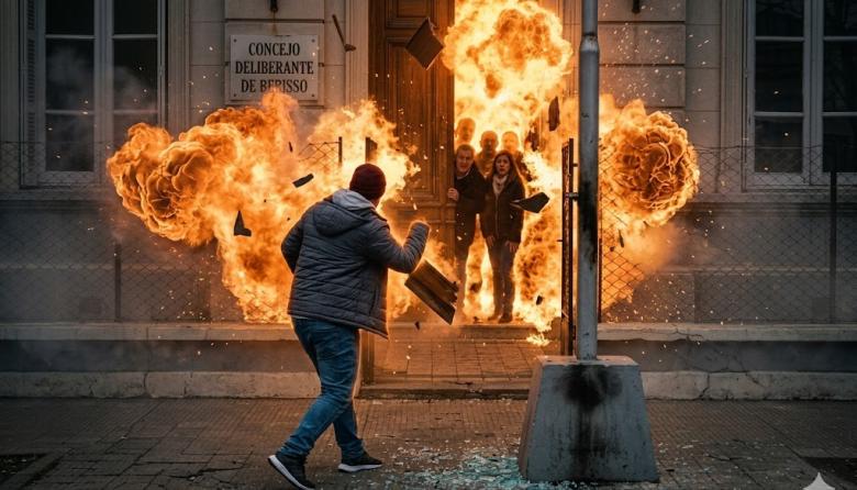 Bomba molotov contra el HCD en Berisso: mirá como la arroja, escapa, lo persiguen y cae | VIDEO imperdible