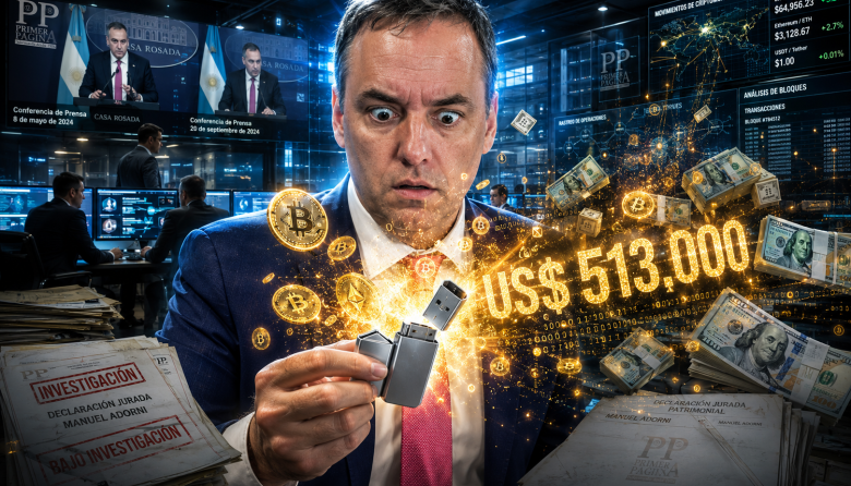 La fortuna en un pendrive: Adorni de "no entender" el Bitcoin a declarar 500.000 dólares ocultos