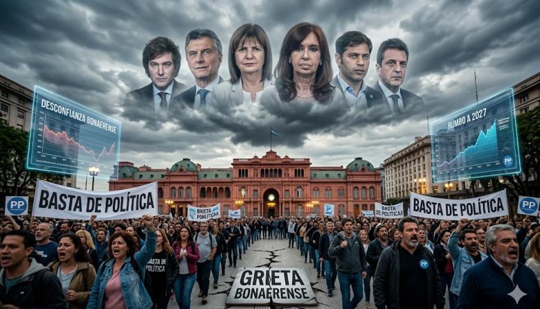 La sociedad bonaerense odia a Milei, Macri, Cristina, Bullrich, Kicillof y Massa