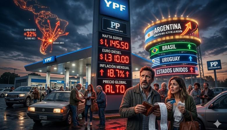 Argentina lidera el aumento de nafta en la región con un 24,3% en dólares desde febrero