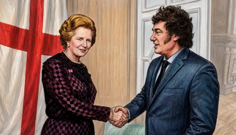 Milei mantiene el souvenir de Margaret Thatcher a horas del cruce ante Inglaterra por el Mundial