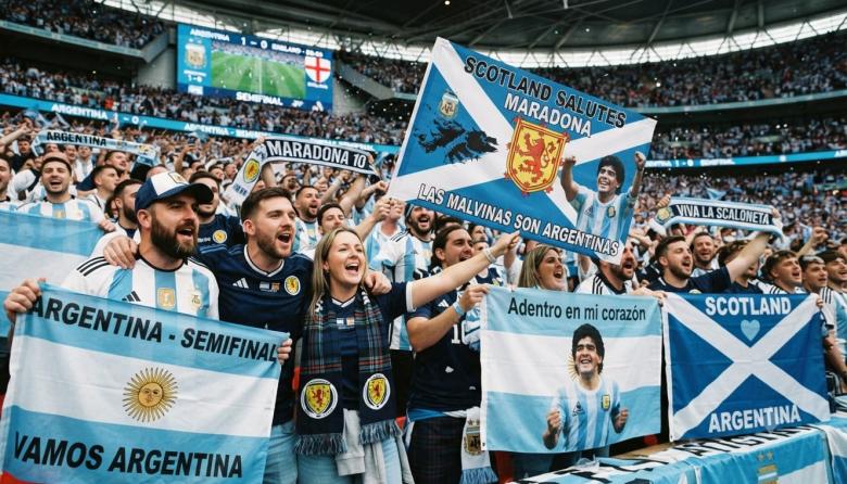 Contra los piratas: Escocia da su apoyo a la Argentina y se tiñe de celeste y blanco ante Inglaterra