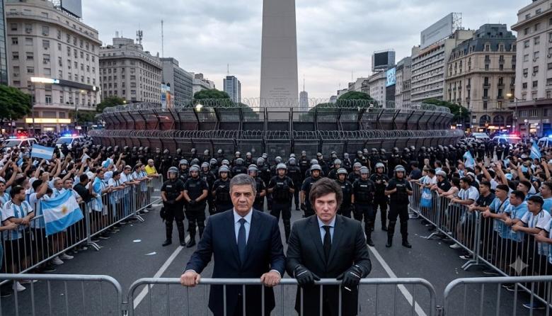 Miedo al festejo popular: Jorge Macri y Milei blindan el Obelisco con vallas y mil policías