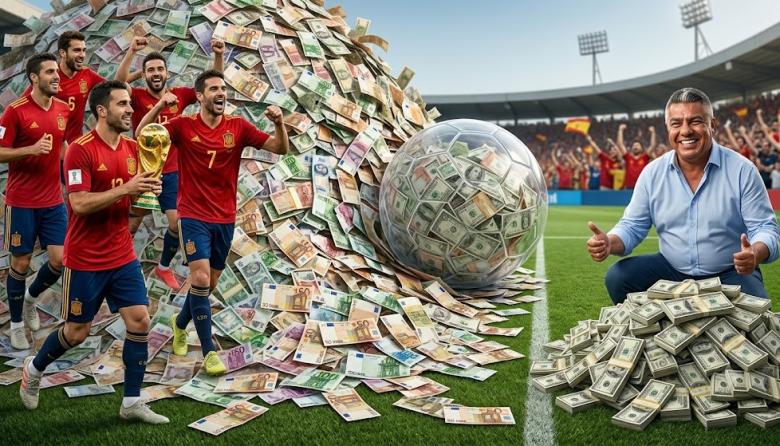 La pelota se llena de billetes: España se lleva la gloria con 50 millones y la AFA factura una montaña de dólares como subcampeón