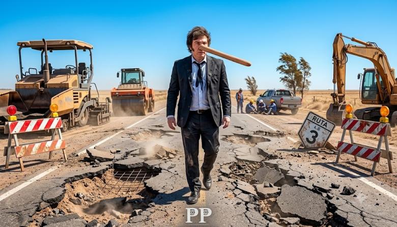 Milei mintió descaradamente en Perú sobre la infraestructura vial mientras deja las rutas nacionales hechas pelota