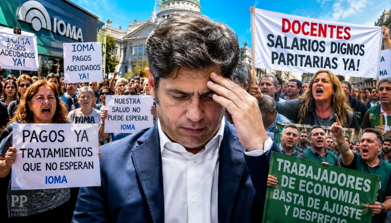 Kicillof acorralado: IOMA y las escuelas exponen una crisis que ya no entra debajo de la alfombra