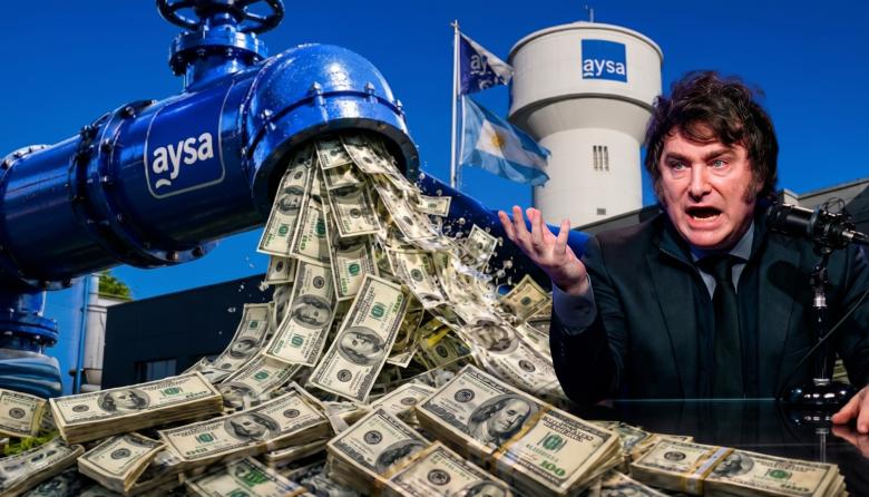 Javier Milei privatizó AySA a precio de remate: cobró US$ 160 millones menos de lo previsto