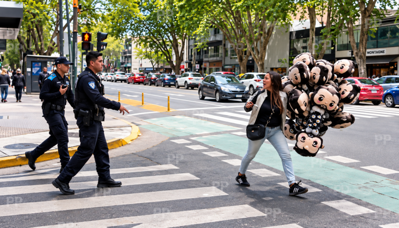 Otro papelón de Jorge Macri: cinco policías corriendo a vendedora de globos mientras CABA lidera el ranking de robos