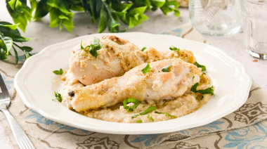 Pollo con salsa de almendras al estilo asiático