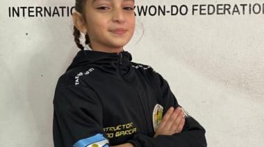 Magalí Gómez, campeona de taekwondo de 13 años, busca apoyo para viajar al Mundial en Croacia