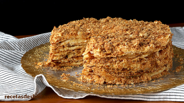 Receta sencilla de torta mil hojas con dulce de leche