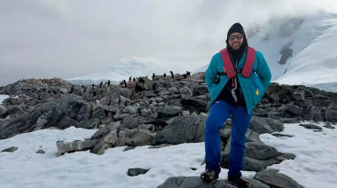 Nicolás Pasquali completó su viaje por todo el mundo al llegar a la Antártida