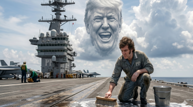 Milei lame el portaaviones nuclear USS Nimitz: otra muestra de genuflexión ante un Trump pedófilo y genocida