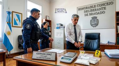 Narcotráfico en Bragado: detuvieron con cocaína y elementos de corte al concejal libertario Germán Díaz