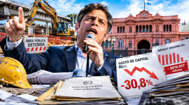 Axel Kicillof recortó la obra pública un 30,8% en la Provincia de Buenos Aires