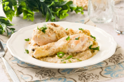 Pollo con salsa de almendras al estilo asiático