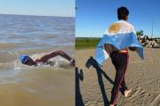 A fuerza de brazadas: un joven de Berisso cruzó el Río de la Plata