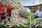 La pelota se llena de billetes: España se lleva la gloria con 50 millones y la AFA factura una montaña de dólares como subcampeón