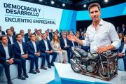 Passaglia exhibió una moto triturada en el Malba para seducir al círculo rojo y exportar el ajuste a la Provincia