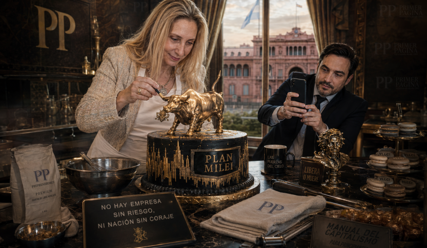 El libertario echado de Marra recordó la torta que le cocino Karina Milei con el toro de Wall Street
