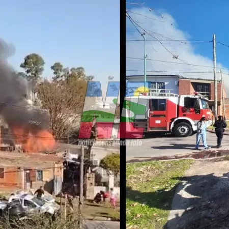 Una familia se intoxicó tras el incendio de dos viviendas en Ensenada