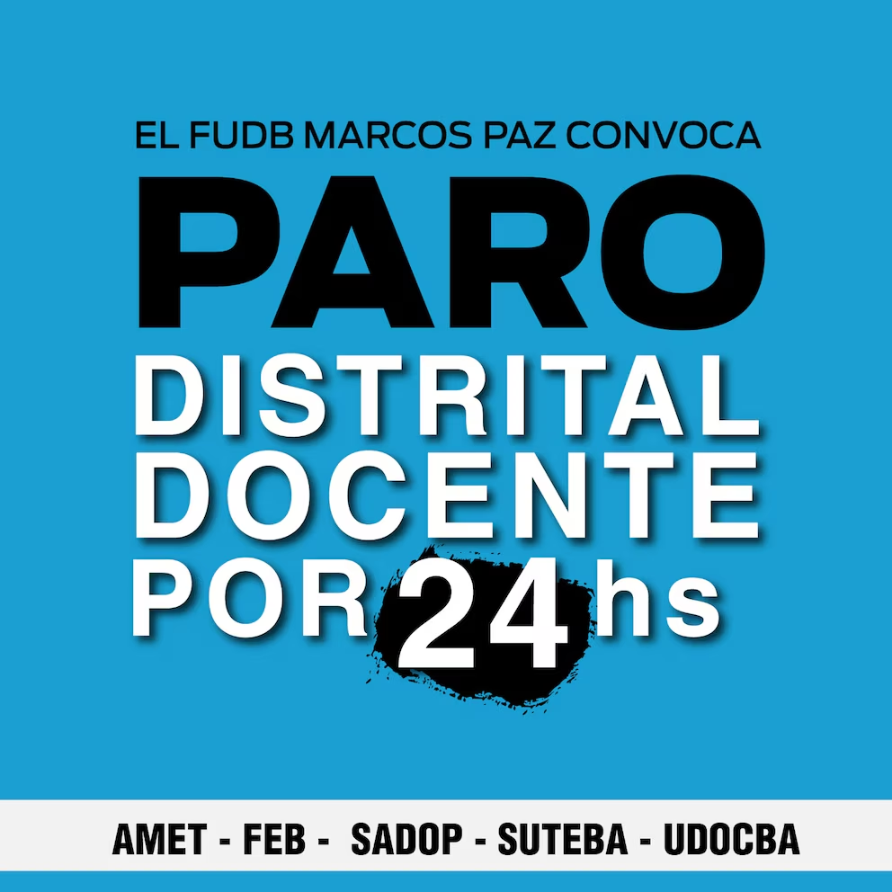 El anuncio del Frente de Unidad Docente de Marcos Paz